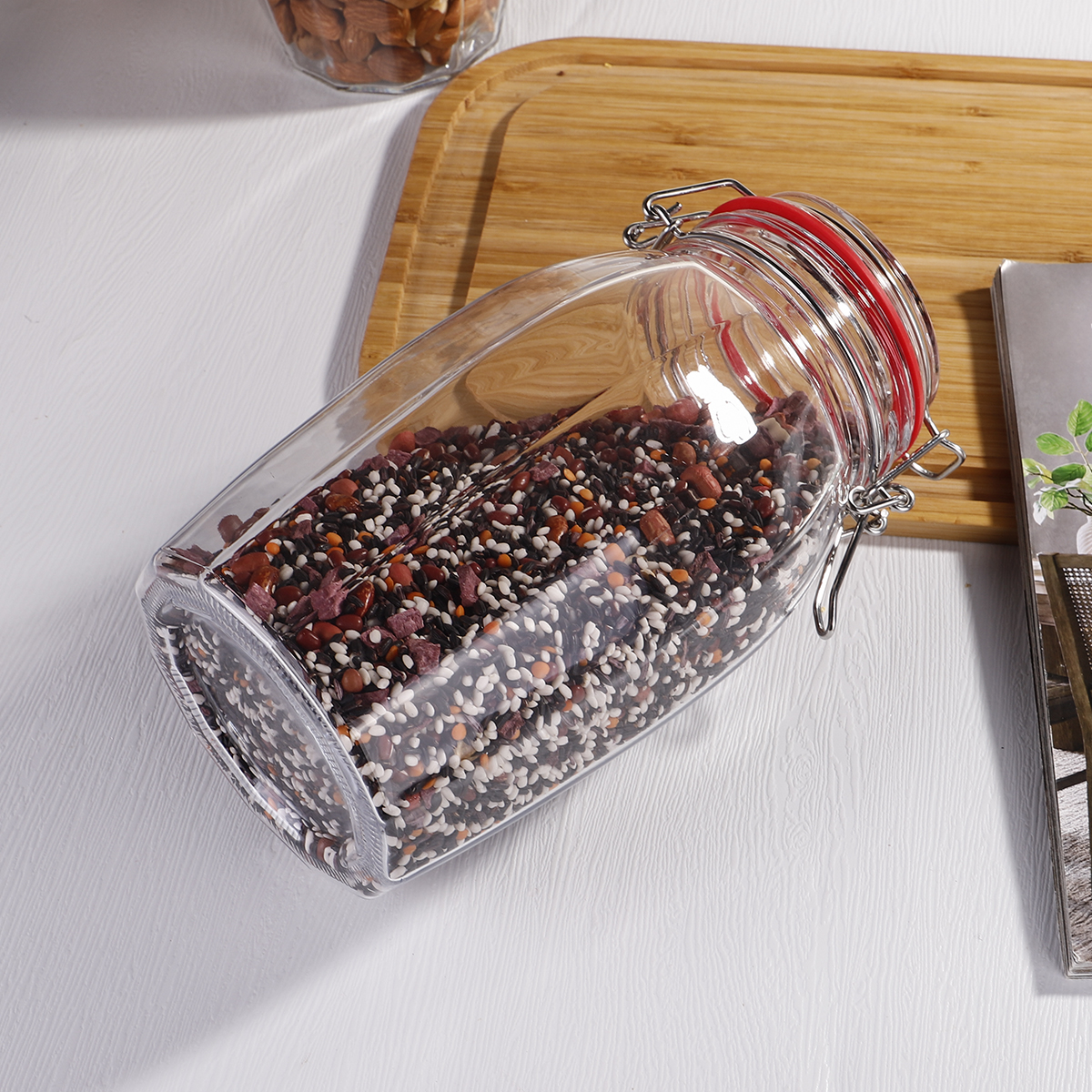 Glass Storage Jar With Clip Lid