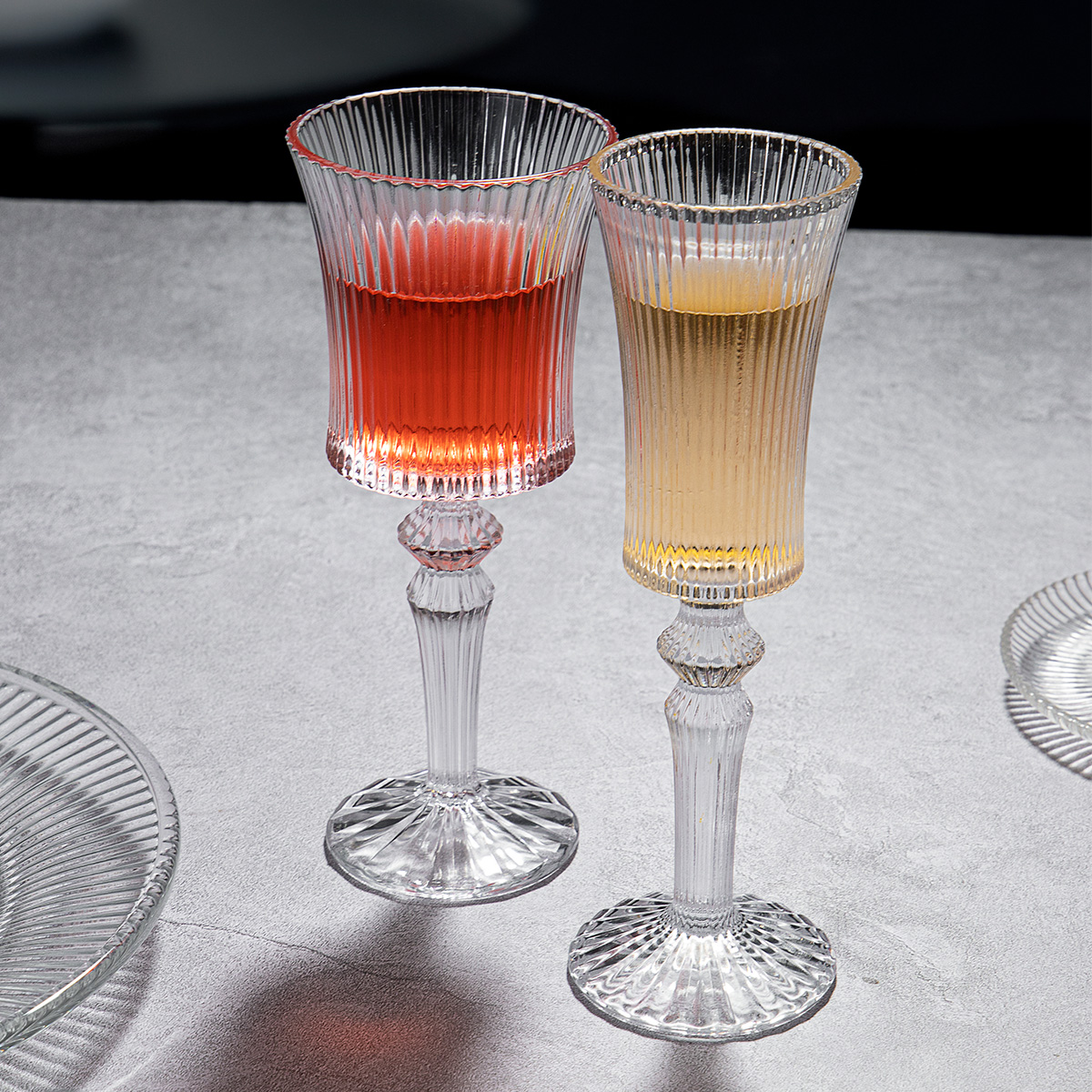 Clear Ribbed Glassware
