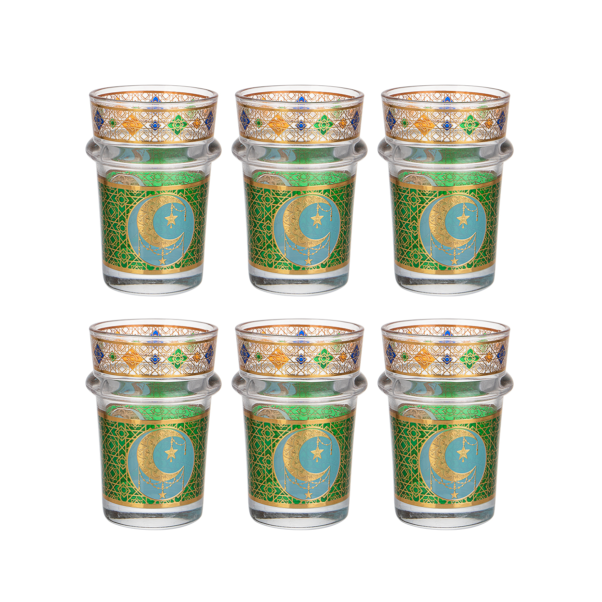 Gold 5oz 6oz Moroccan Tea Glasses