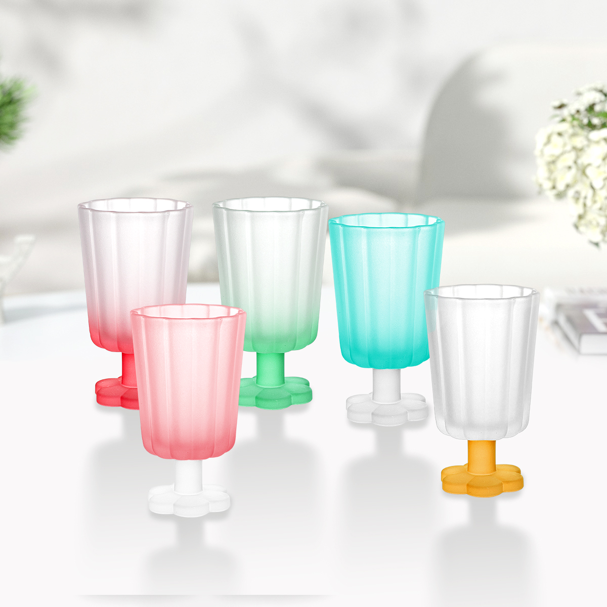 Custom Flower shaped drinking glass