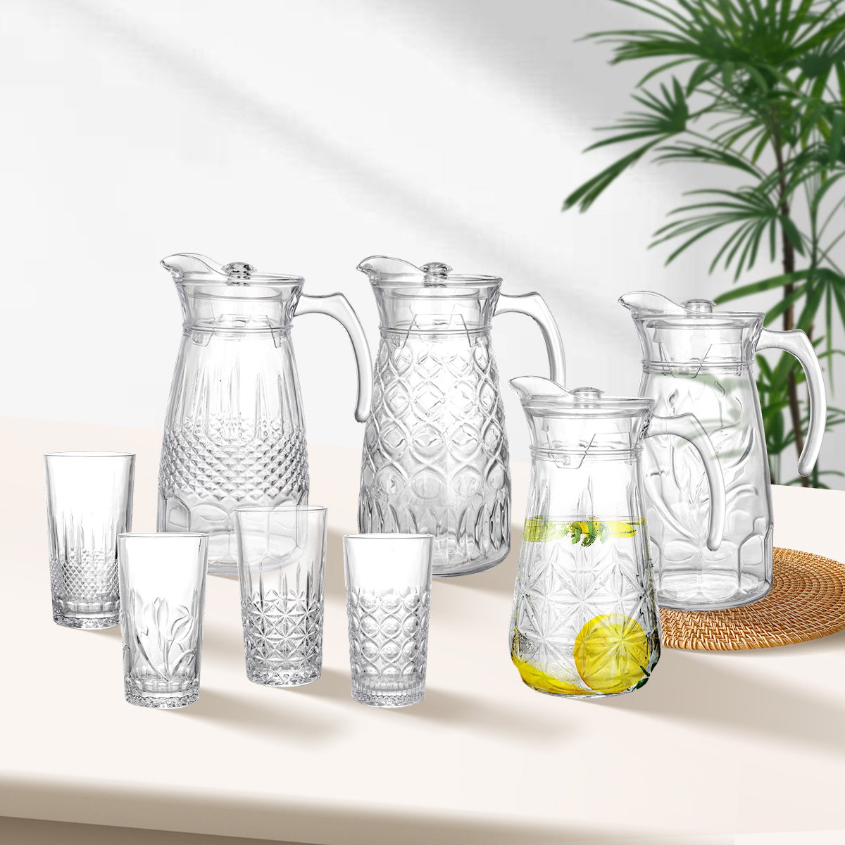 Water Glass Pitcher Set