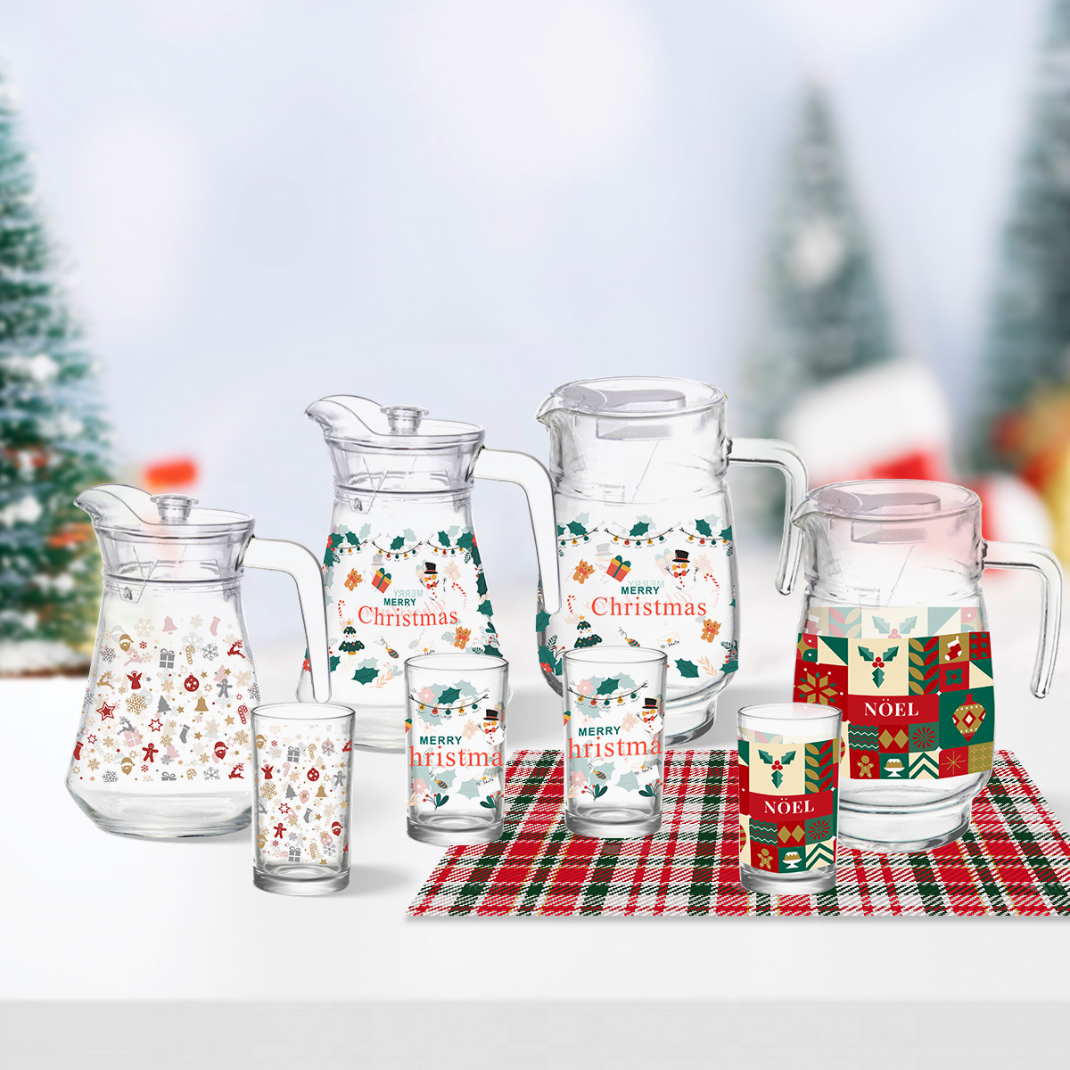 Christmas series decal print drinking set