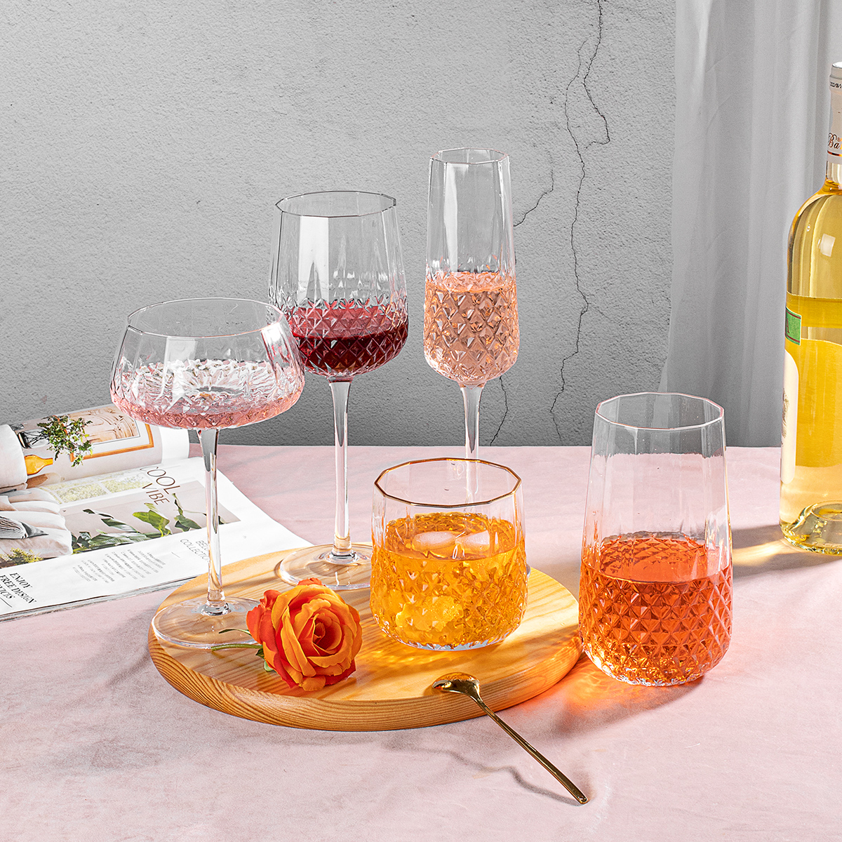 Clear Color Red Wine Glasses Cups