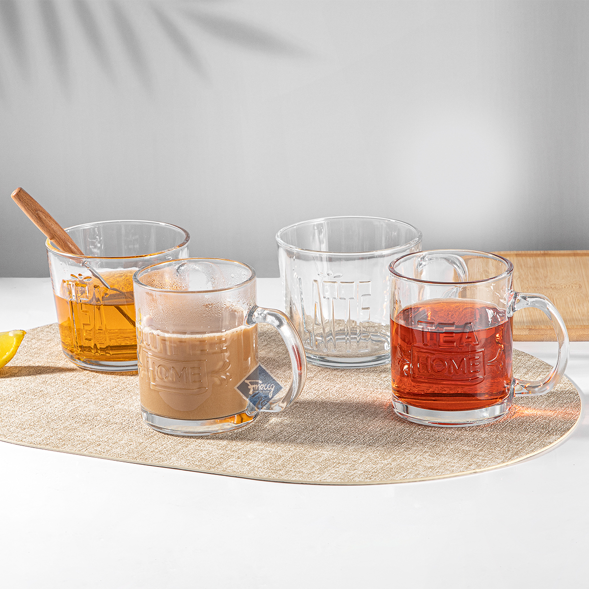 Tempered Glass Water Tumblers for Soda Juice Milk Coke Beer