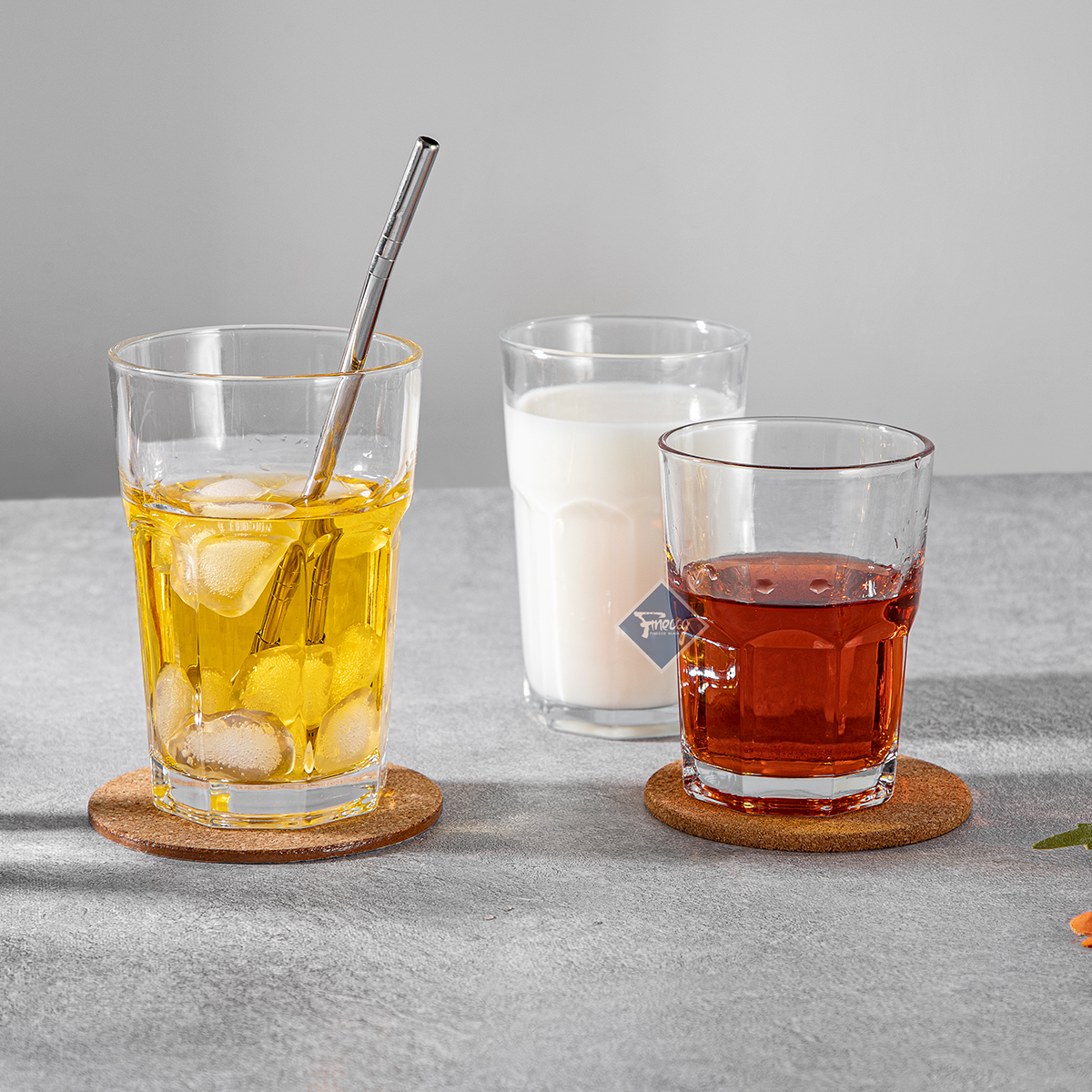 Unbreakable Tempered Rock Design Drinking Beer Water Glass Tumbler