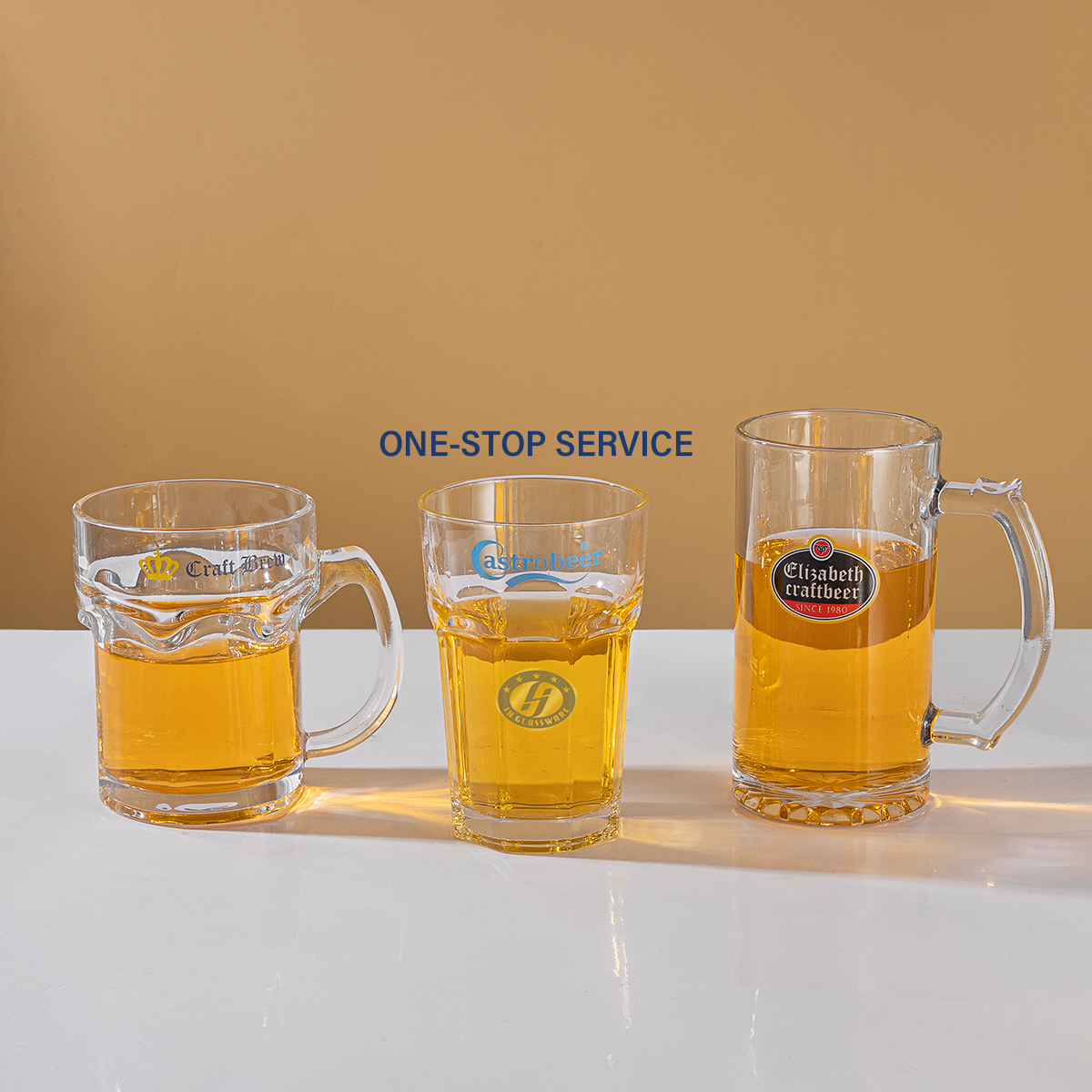 Sublimation Beer Drinking Glass Mugs With Handle for Sale