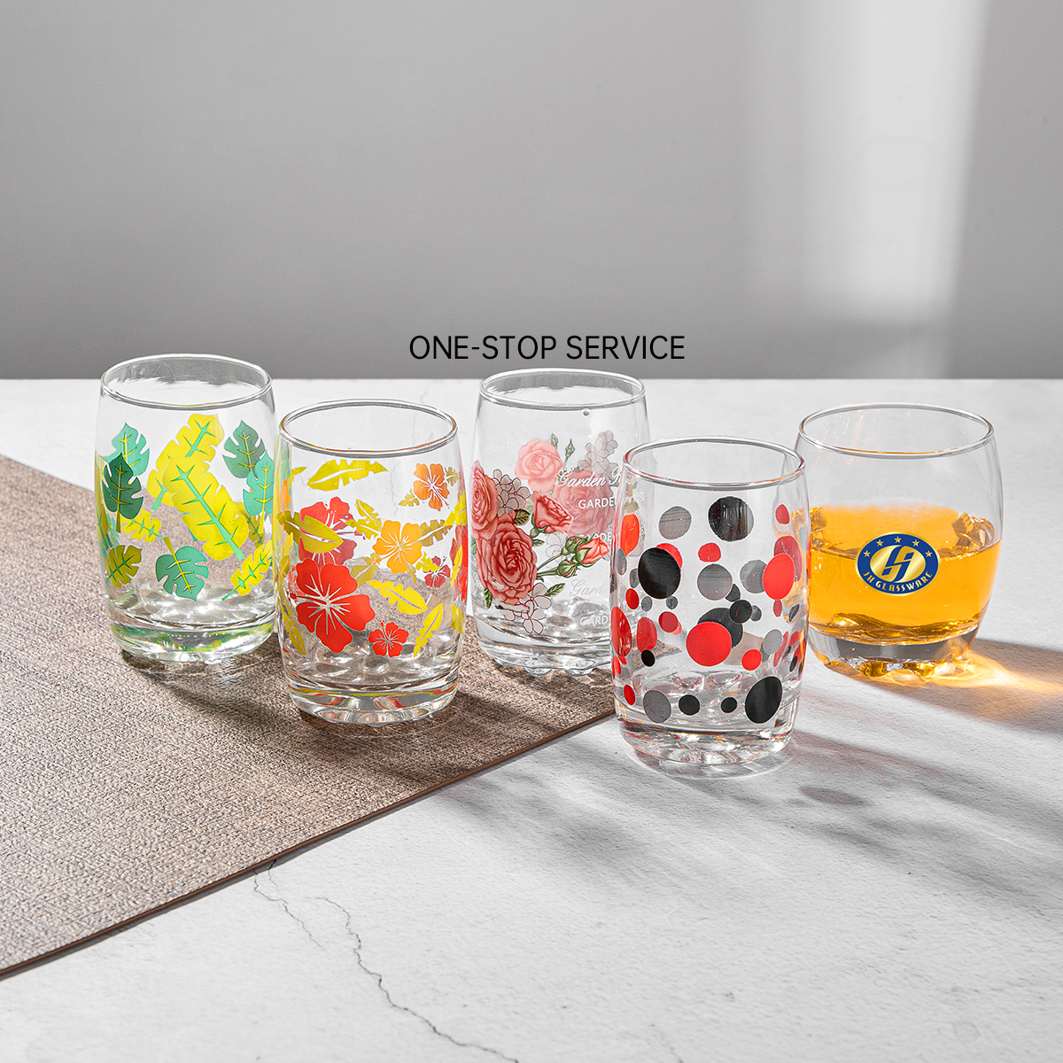 Colourful Printing Water Glass Cups Juice