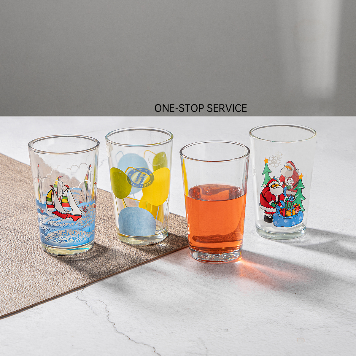 Juice Beverage Cup Glass Tumbler with Customized Logo