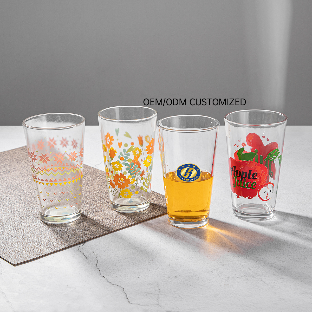 Beverage Tumbler With Customized Design Logo Printing Pattern
