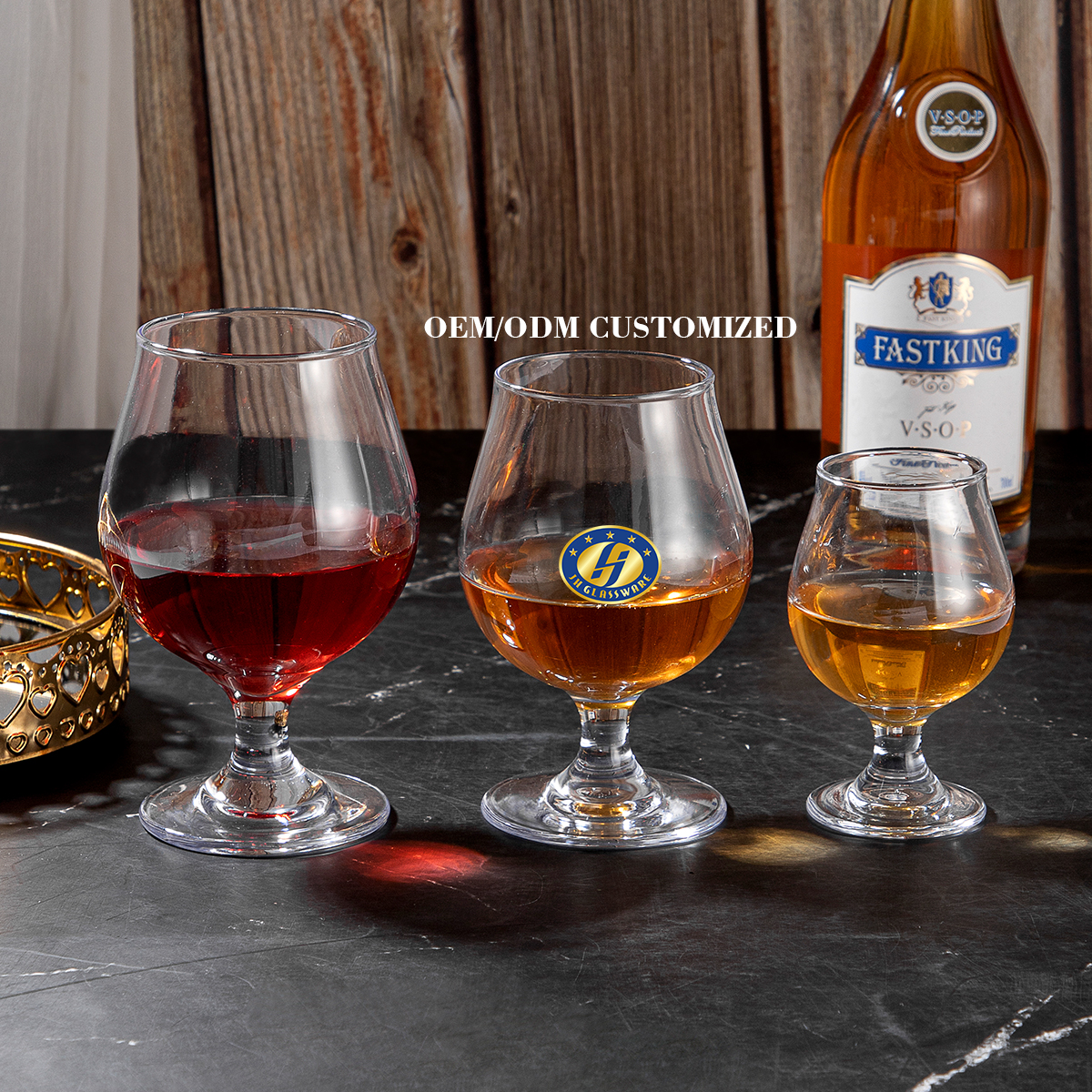 16oz Handmade Belgian Glass Tulip Beer Glasses