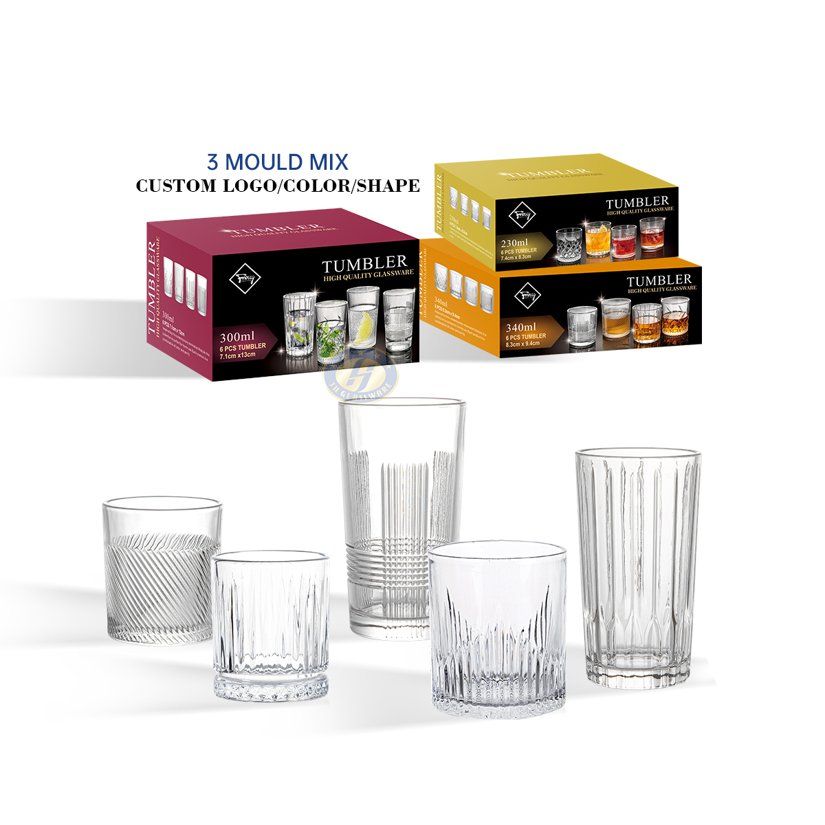 Wholesale Luxury Retro Lead-free Tumbler Glass