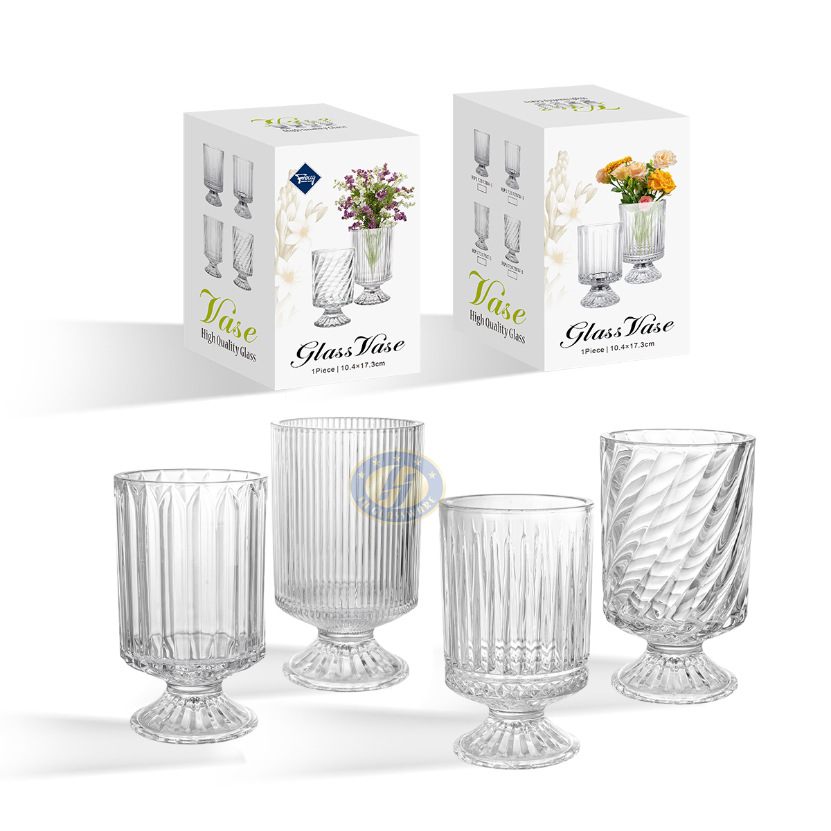 High Foot Glass Vase Decorations