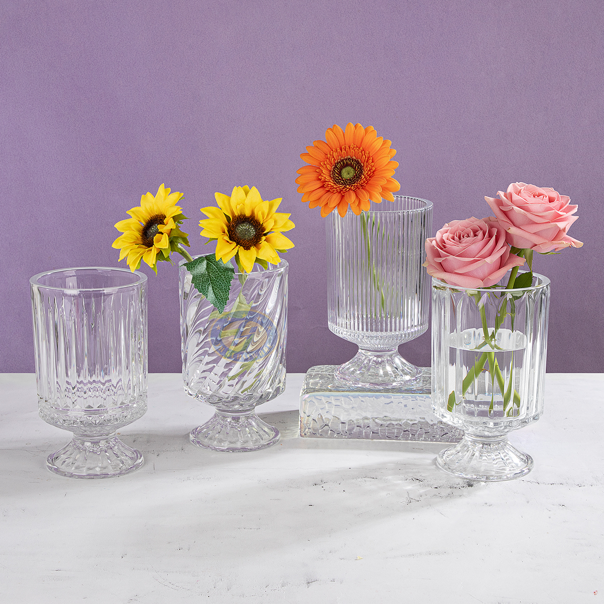 French Creative Transparent Glass Vase