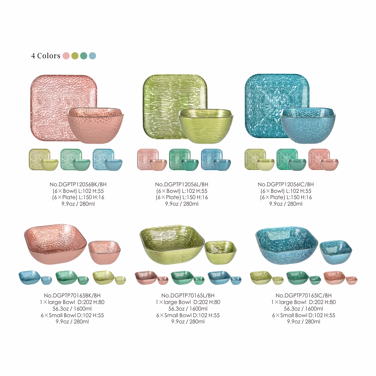 Luxury Dish Set Glass Dinner Tableware with Gold Rim