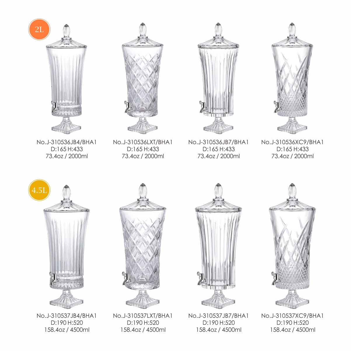 Vintage Style Clear Glass Beverage Dispenser