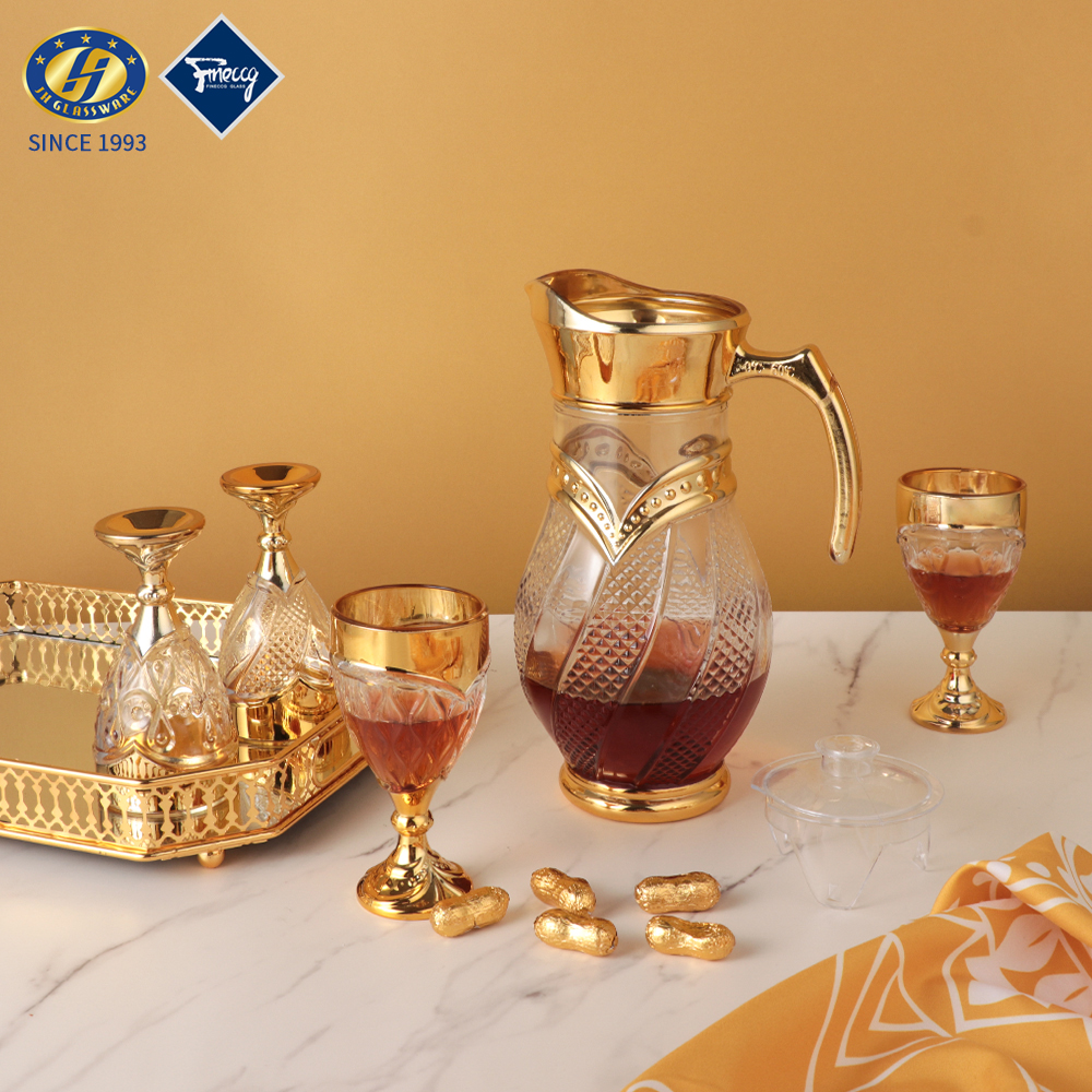 Decorative Glass Drinking Water Jug Set