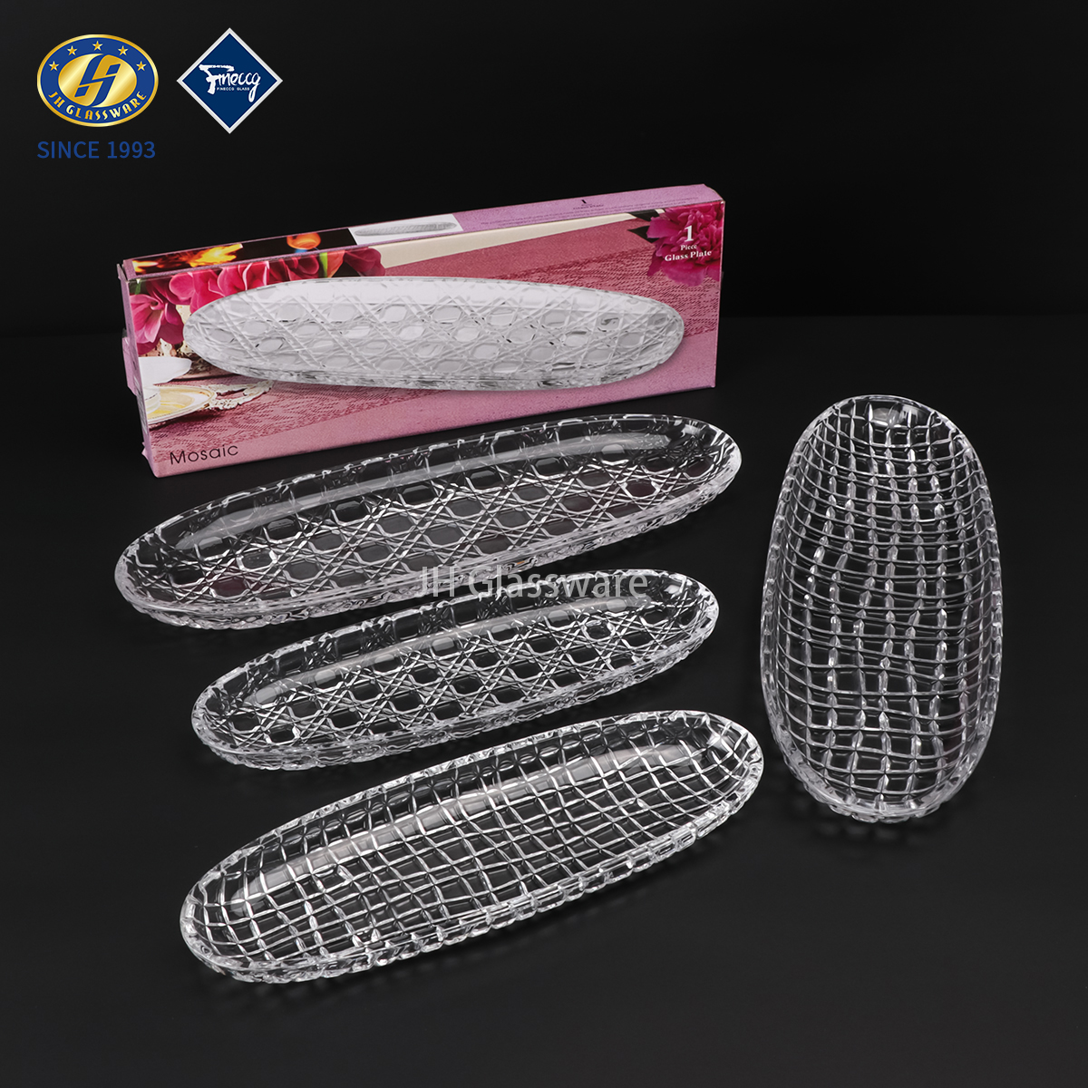 Luxury Eco-Friendly 40cm Glass Fruit Bowl & Cake Stand