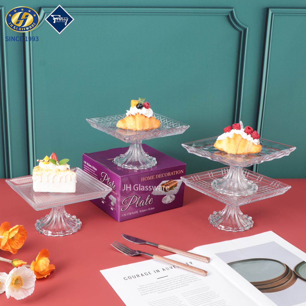 Food Storage Dishe Plate Square Food Glass Plate