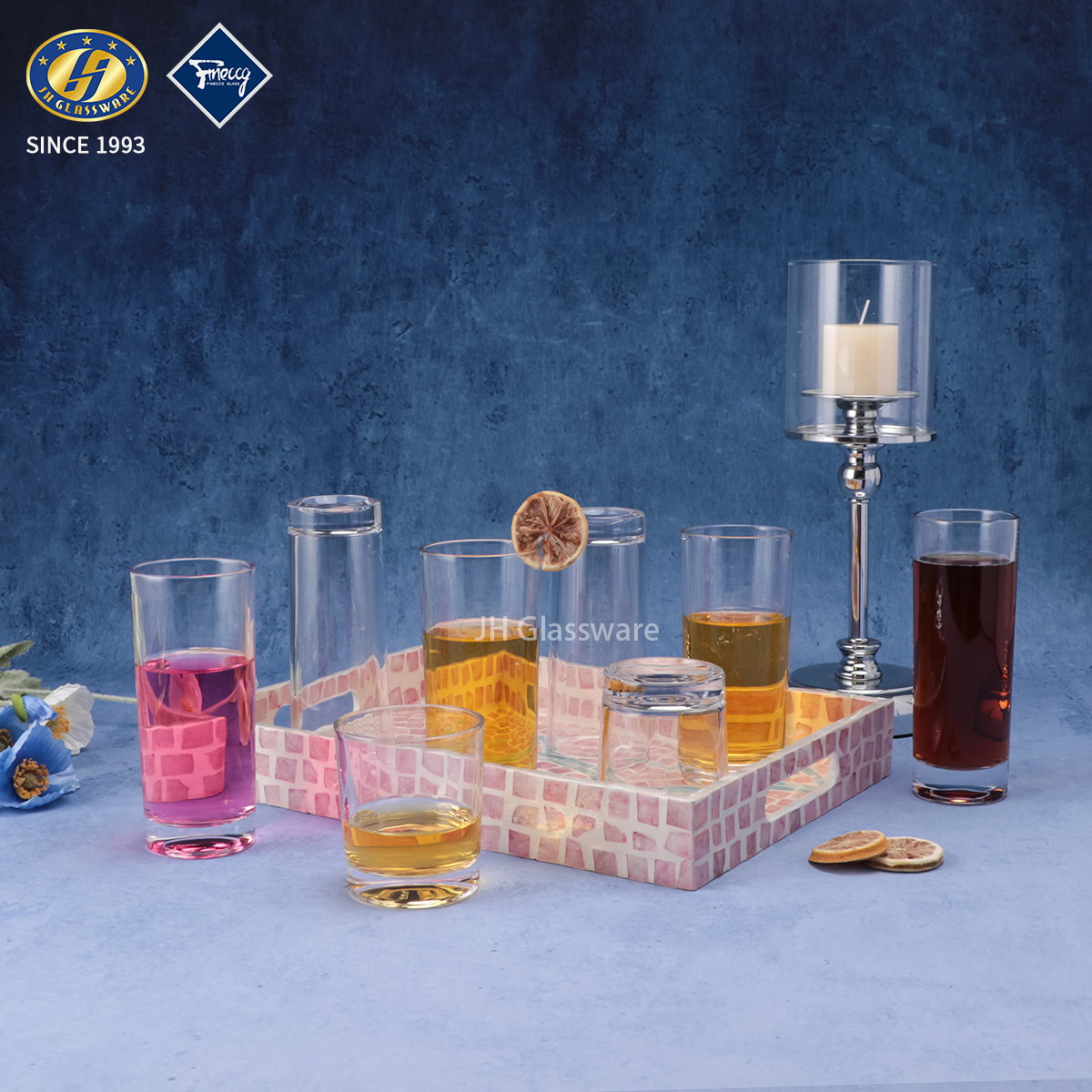 Wholesale Highball Glass Tumbler Set, Clear Straight Drinking Cups for Bar/Home, Custom Logo Available, JH Glassware Manufacturer