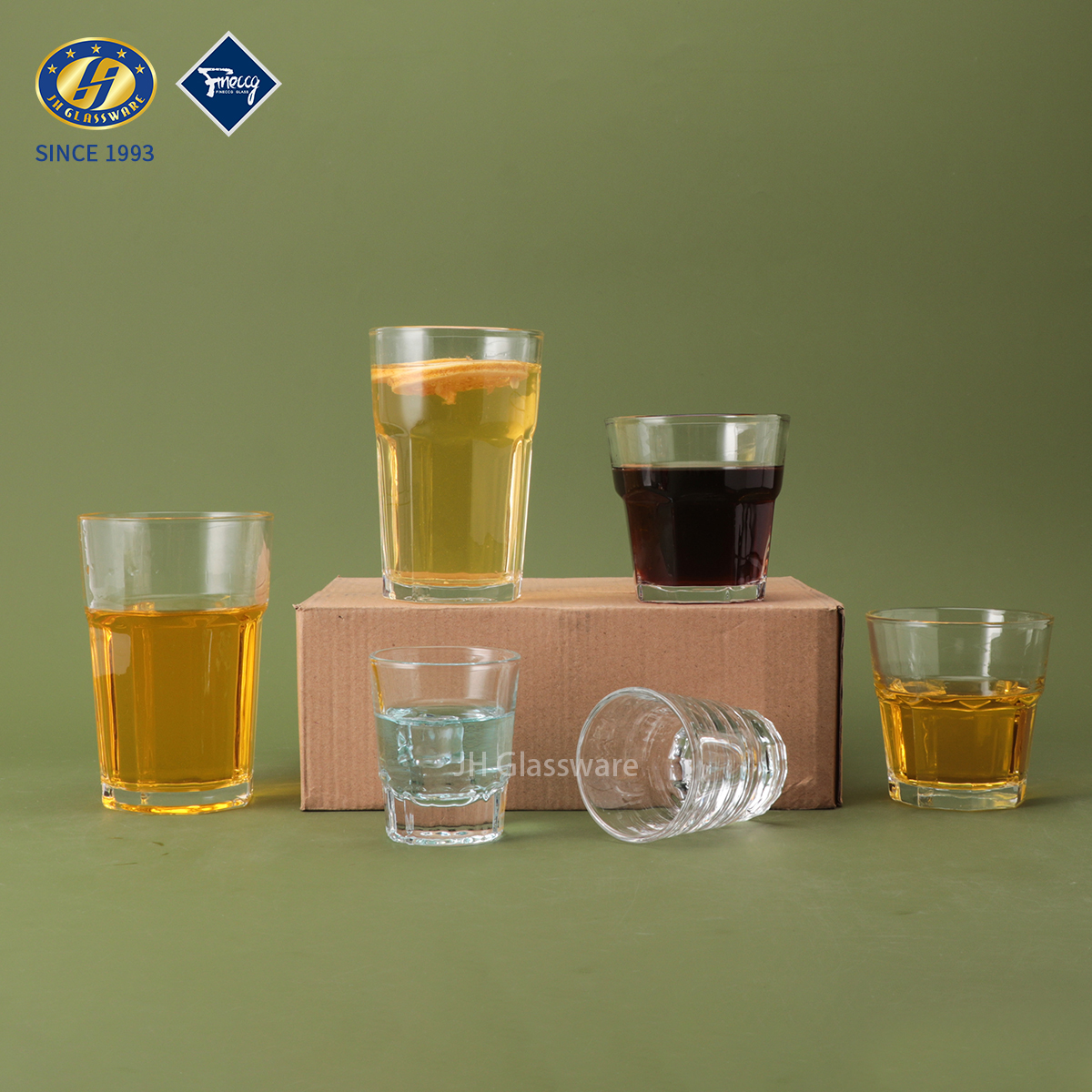 Premium Textured Glass Tumblers, Versatile Drinking Glasses for Home, Bar & Restaurant Use