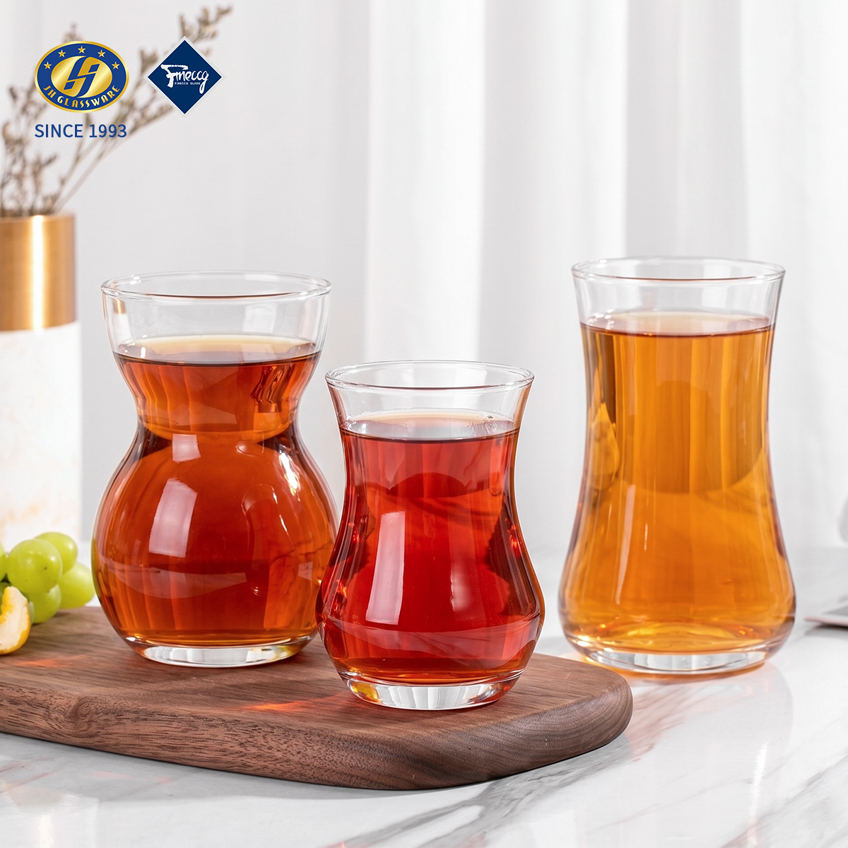 Wave Shape Lead-Free Glass Tea Cup Elegant Transparent Glass Water Cup For Coffee Tea Home Cafe Table Decor