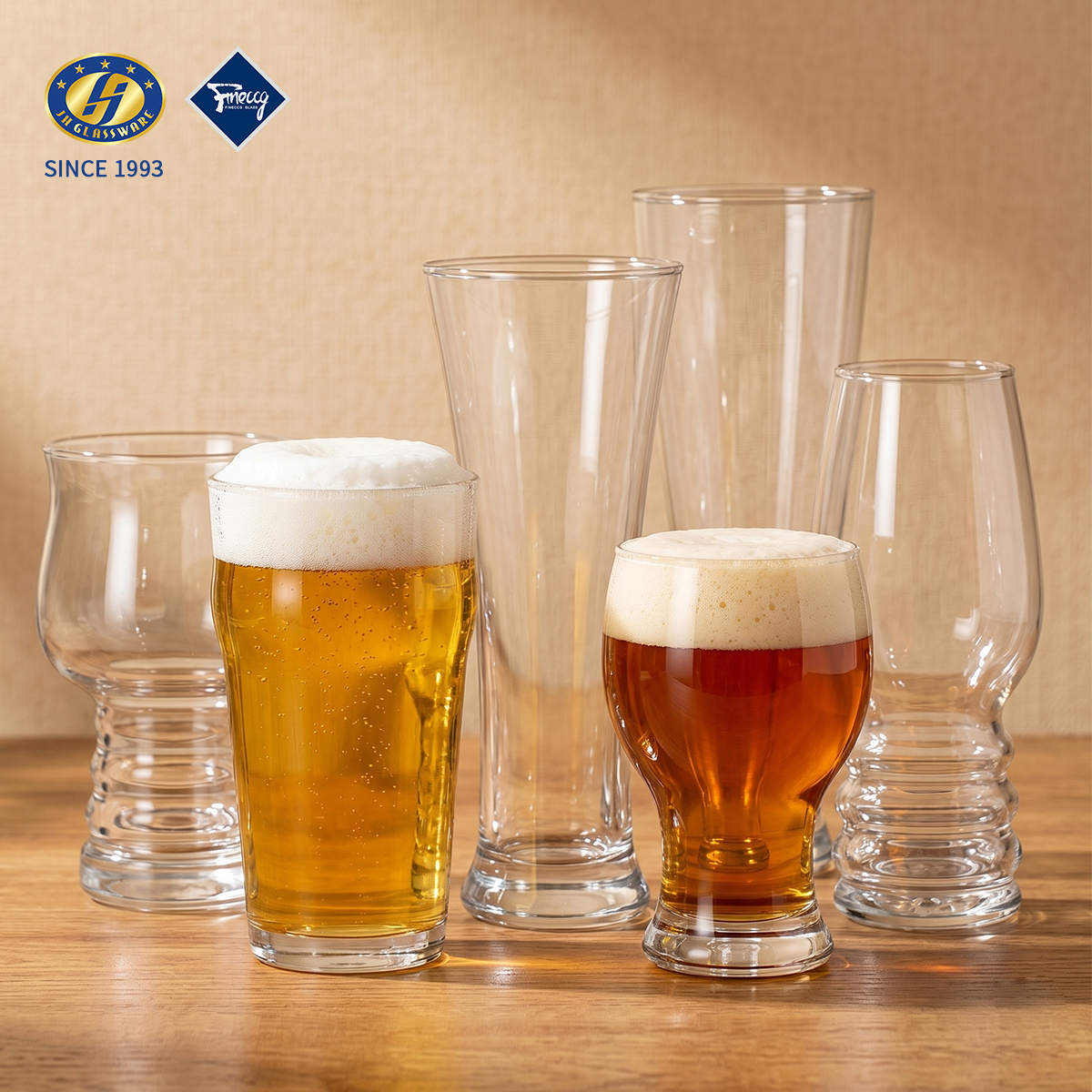 Multi-Shape Lead-Free Glass Beer Tasting Glass Set Clear Craft Beer Pilsner Tumbler For Bar Pub Home Table Decor