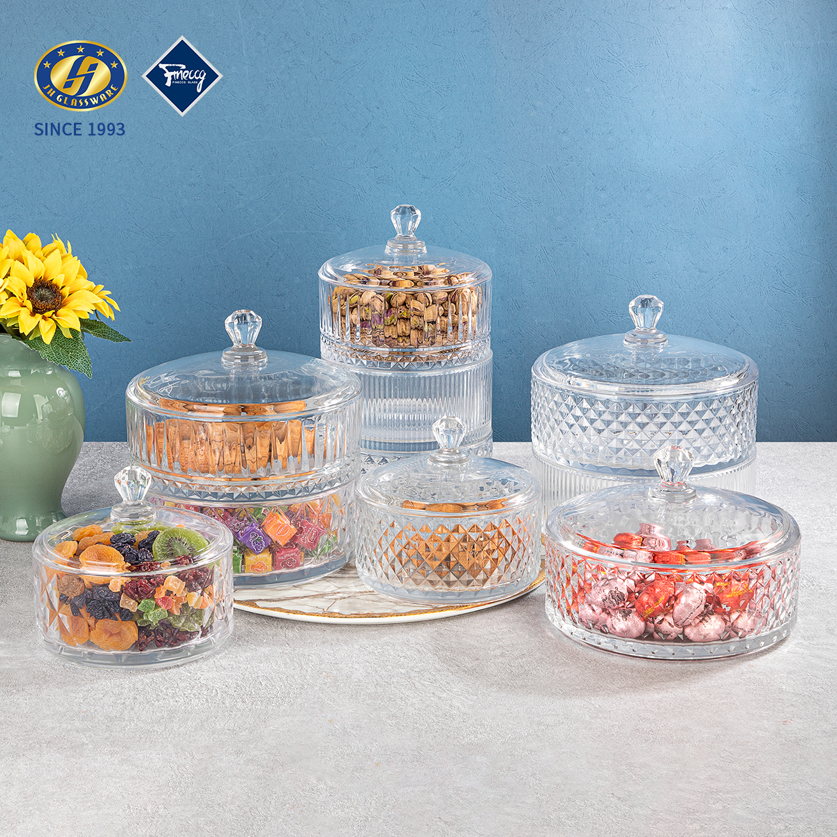 Wholesale Soda Lime Glass Storage Jars with Lid | Clear Glass Canister Set for Kitchen Pantry OEM
