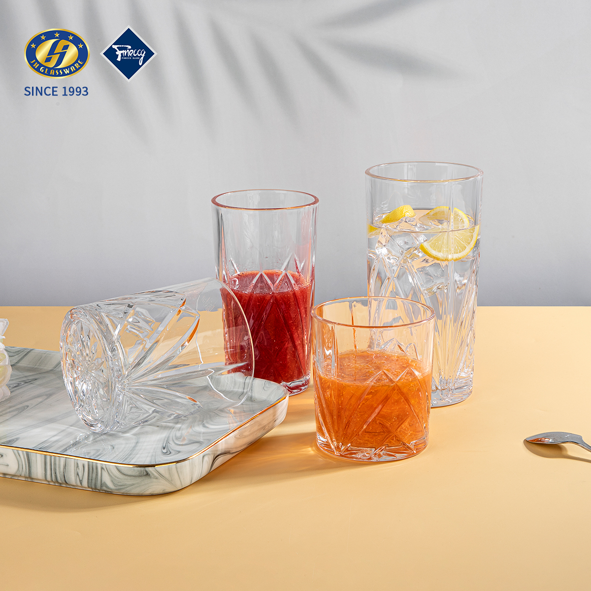 Clear Soda Lime Glass Tumbler, Transparent Drinking Glass Cup for Water Juice Beverage, Wholesale Bulk, OEM Custom Logo